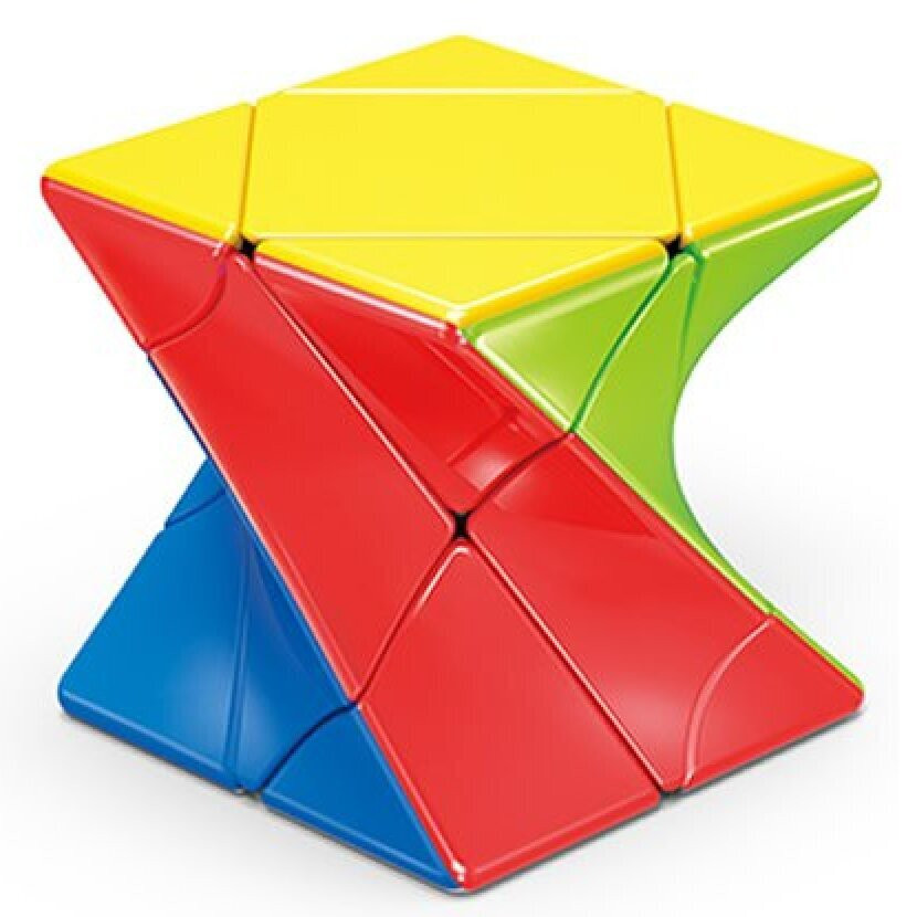Twisted Magic Cube 2x2, bespalvis greitasis galvosūkis kubas, bespalvė greito sukimo dėlionė kubas