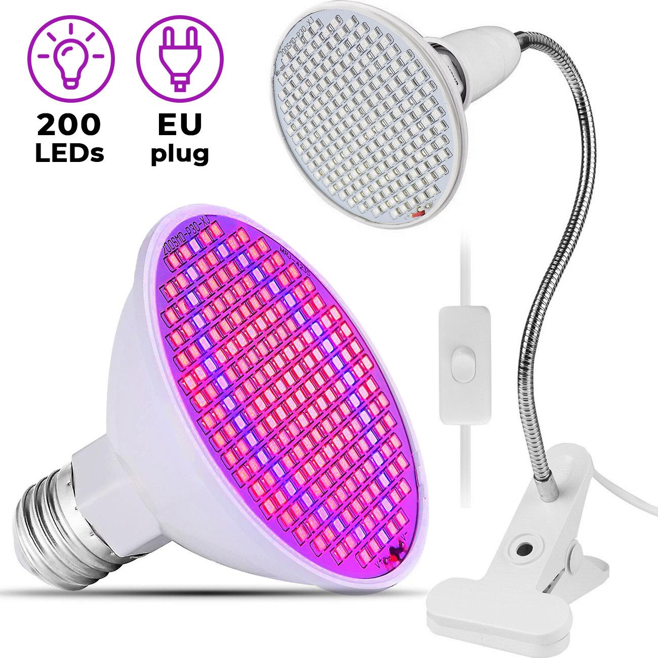 LED augalų auginimo lempa 20W, augalų lempa, lempa augalams, LED lempa augalams, LED augalų šviestuvas, LED fitolempa