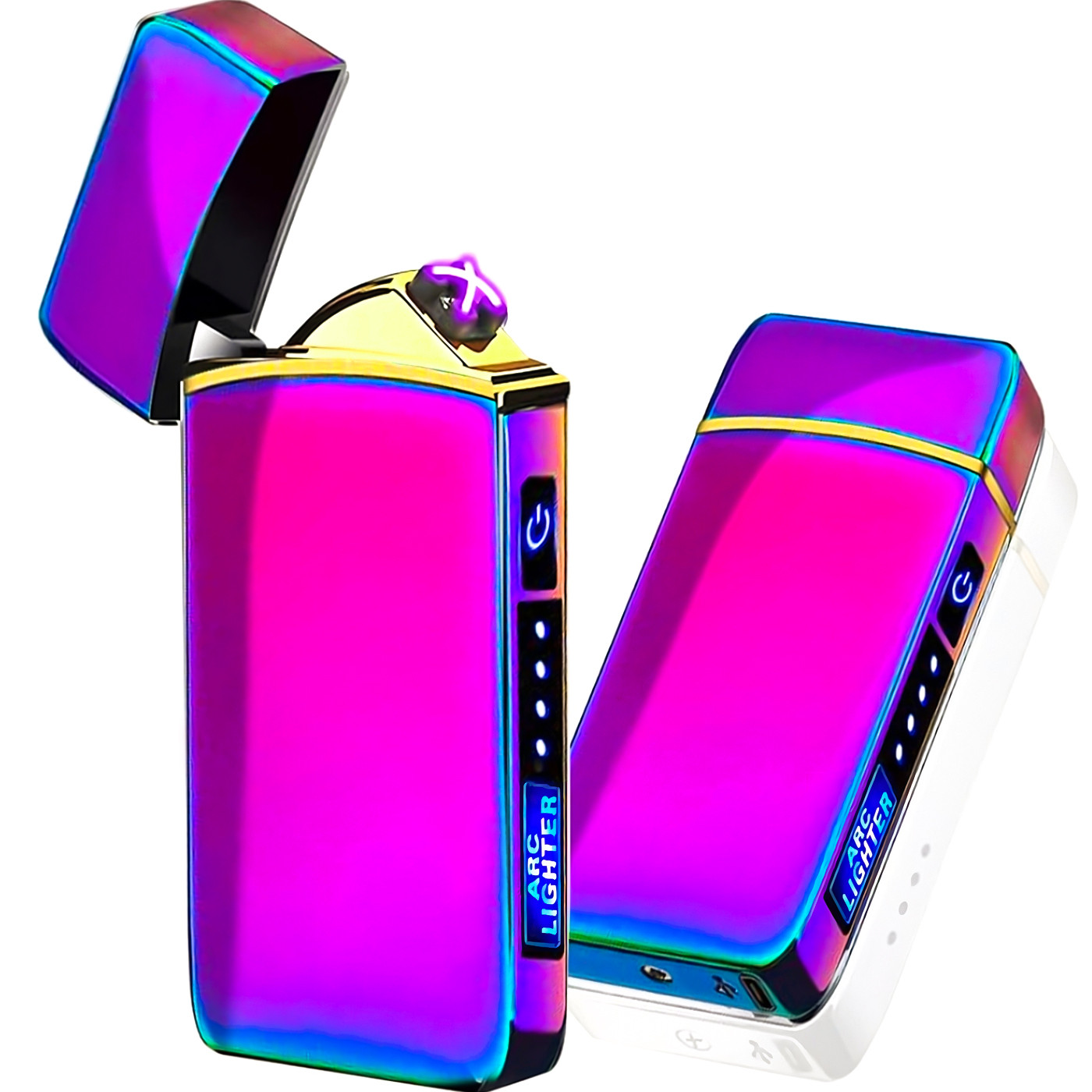 Elektrinis plazminis žiebtuvėlis violetinis, USB įkraunamas žiebtuvėlis, bekaminis žiebtuvėlis, elektrinis žiebtuvėlis, plazminis žiebtuvėlis