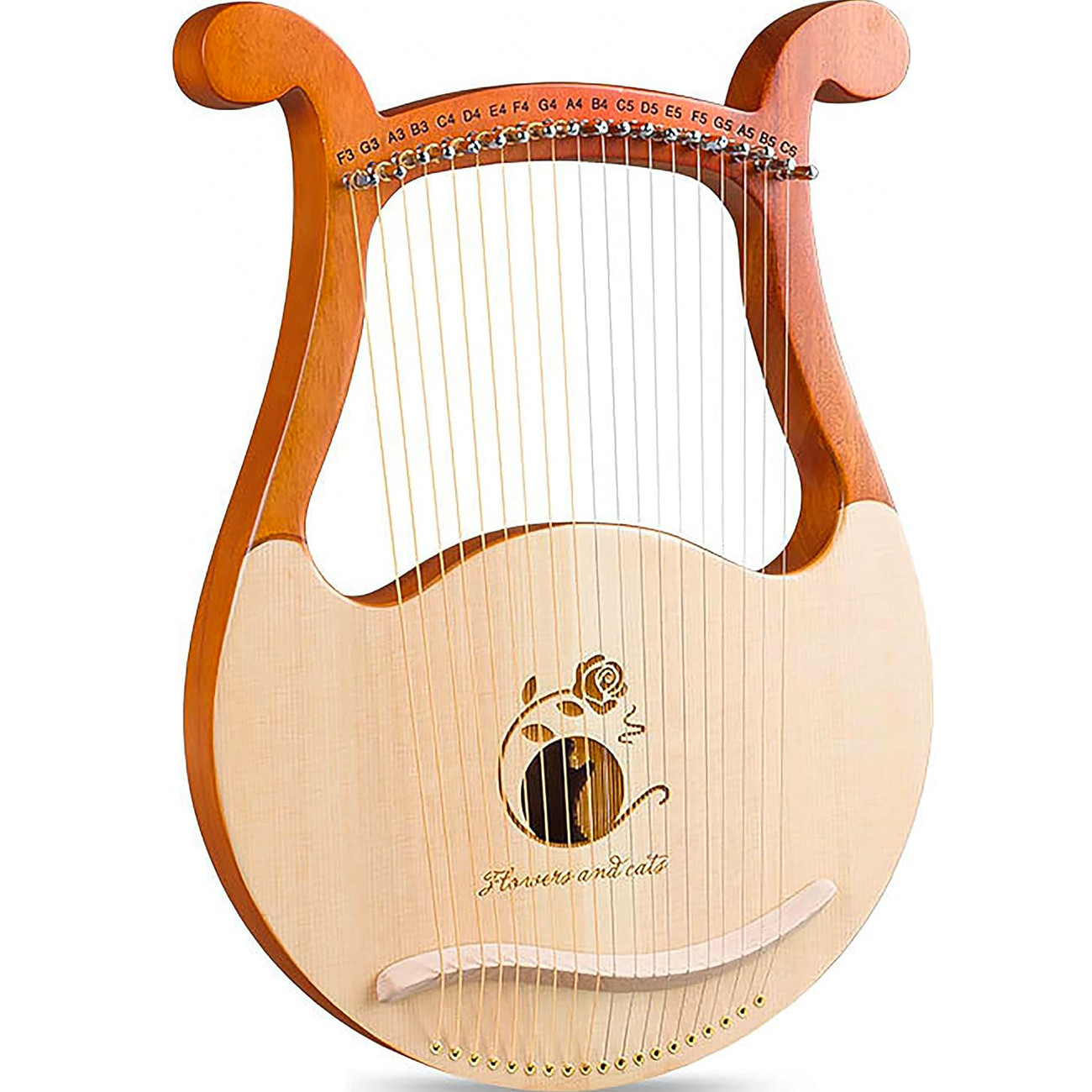 19 stygų lyra arfą, lyra arfą, arfą instrumentas, lyros arfą, styginė lyra, 19 stygų arfą