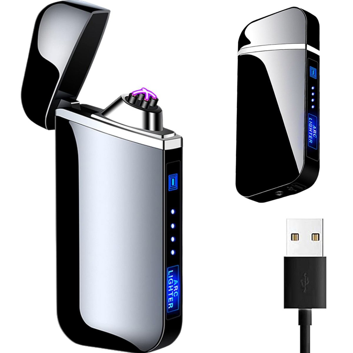 Elektrinis plazminis juodas žiebtuvėlis, USB įkraunamas žiebtuvėlis, bekurpelnis žiebtuvėlis, elektrinis USB žiebtuvėlis, plazminis žiebtuvėlis, liepsnos neturintis žiebtuvėlis