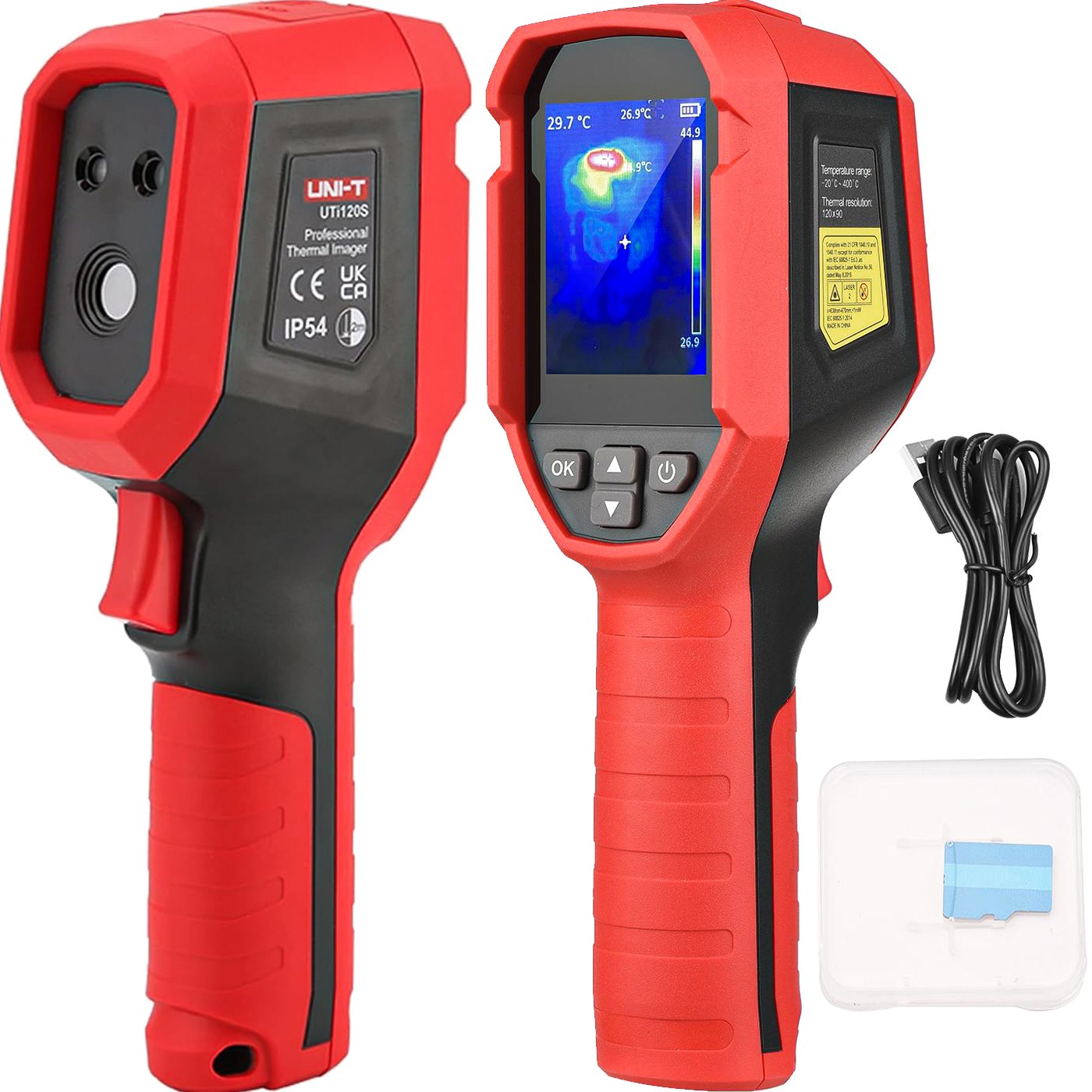 Rankinis termovizorius 120x90, -20–400 °C, termovizorinė kamera, infraraudonųjų spindulių kamera, termovizinė kamera, šiluminė kamera