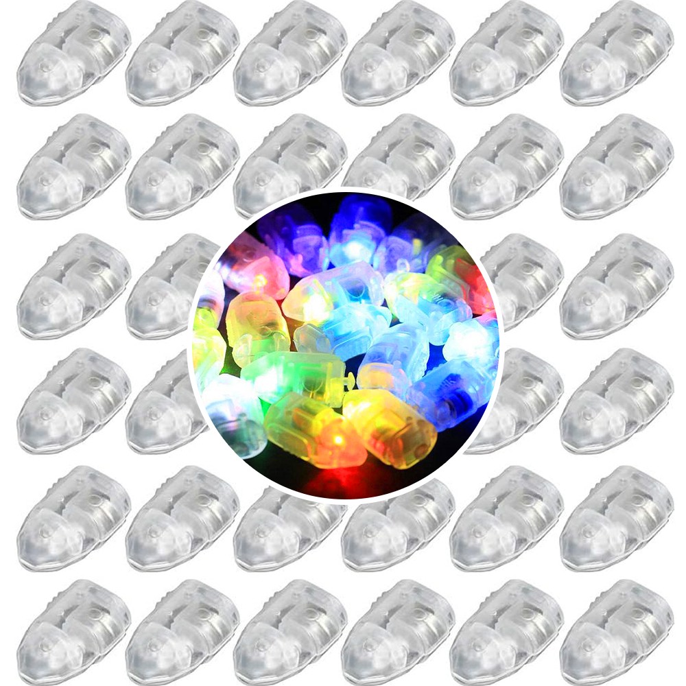 LED balionų lemputės, RGB, LED lempos balionams 50 vnt., LED balionų švieselės, LED švieselės balionams