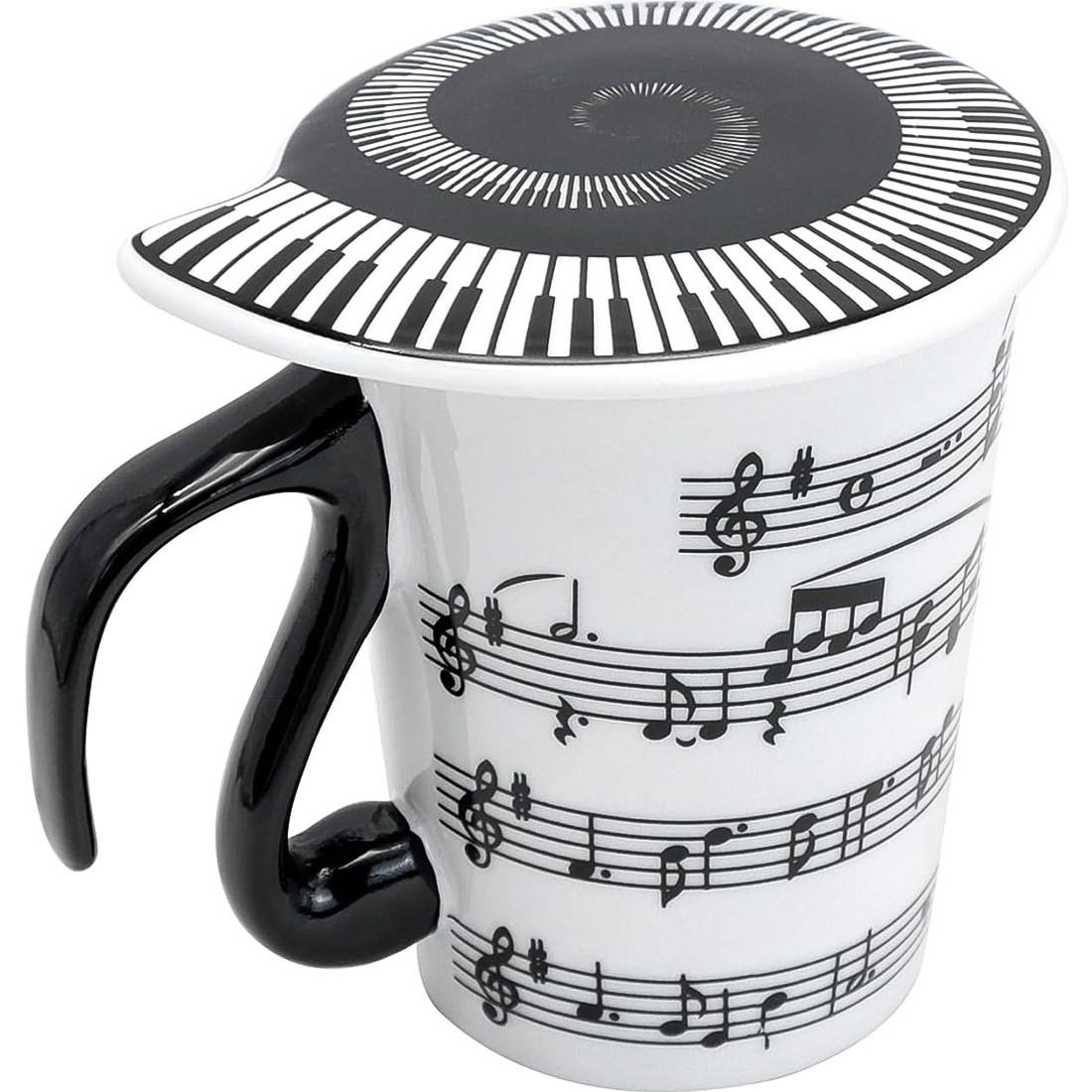 Puodelis su natos piešiniu, 270 ml, keraminis kavos puodelis, arbatos puodelis, muzikinių natų puodelis, keraminis puodelis su natomis