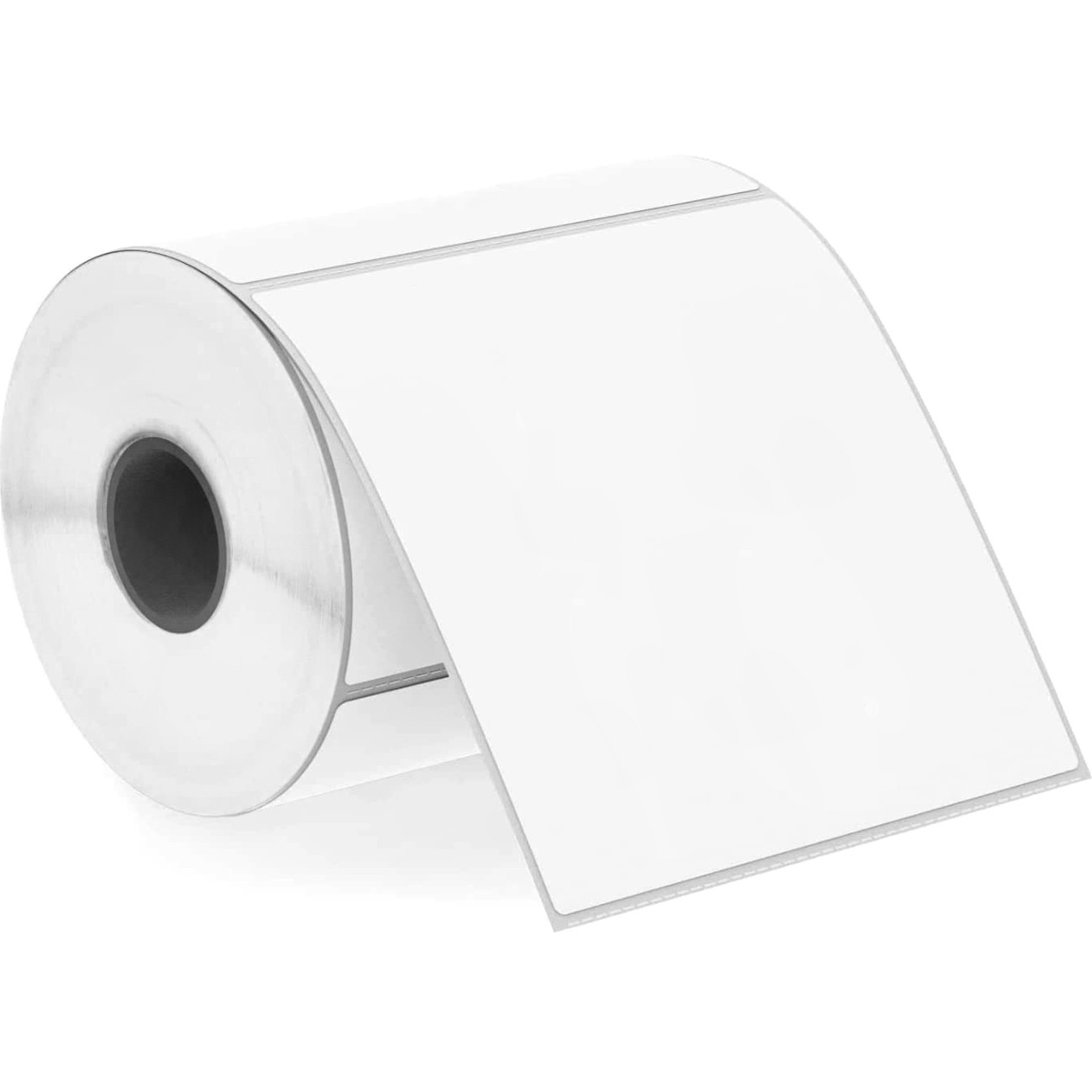 Termo etiketės 100x100 mm, 500 lipnių termo popieriaus etikečių, lipdukai, termo popieriaus ritinys, balti termo spausdintuvo etikečių lapeliai, lipnios etiketės, termo lipnios etiketės