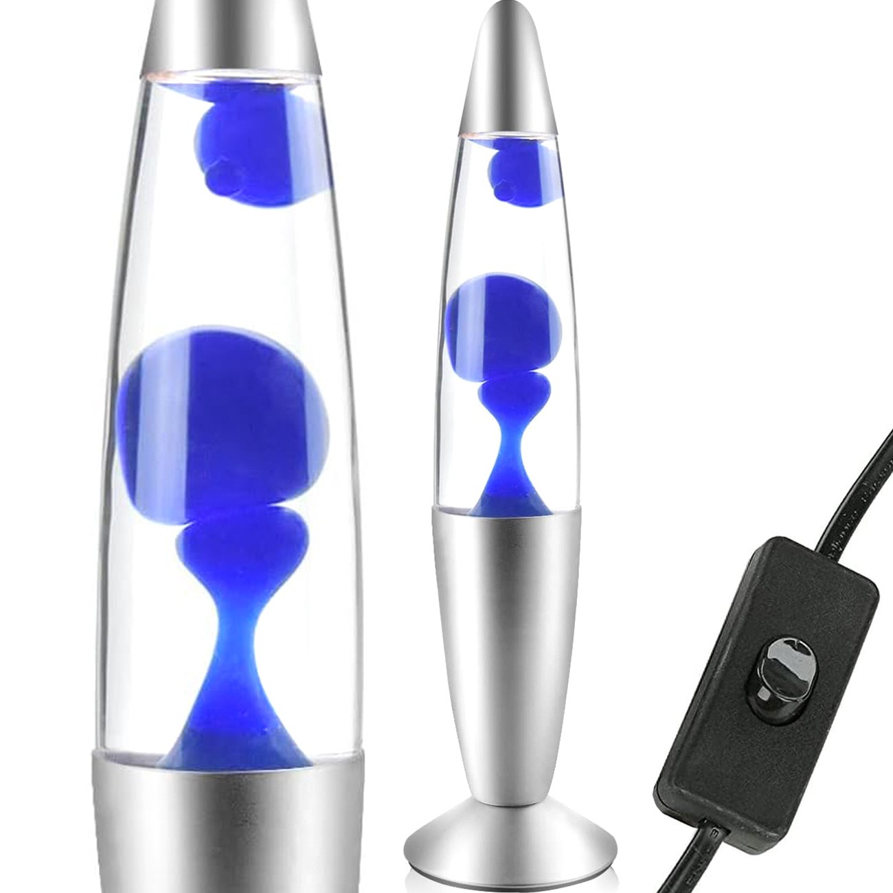 Lavos lemputė su mėlynais burbulais 360 mm, lavos lempa su mėlynu vašku, lavos lempa su mėlynais burbulais