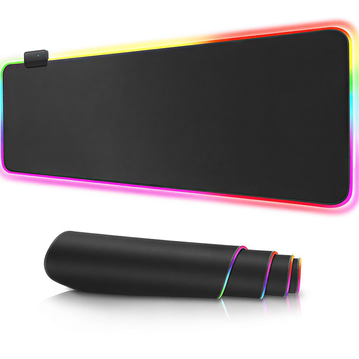 Pelės kilimėlis RGB, 80x30 cm, LED žaidimų pelės kilimėlis, pelės padėkliukas RGB, RGB pelės kilimėlis, LED pelės kilimėlis