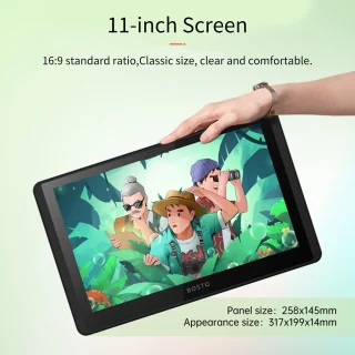 Piešimo planšetė su ekranu, grafinė planšetė Bosto, grafikos planšetės monitorius 11,6", piešimo planšetė Bosto, grafinė planšetė su ekranu 11,6" 10