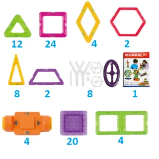 Magnetiniai blokeliai 87 vnt., magnetiniai konstravimo blokeliai, magnetinis statymo rinkinys, magnetiniai kaladėlės, magnetinės detalės 2