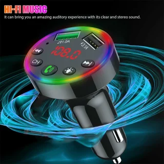 „Bluetooth 5.0 automobilinė FM siųstuvo moduliatorius, FM moduliatorius automobiliui F9, automobilinis FM siųstuvas, Bluetooth FM moduliatorius automobiliui, automobilio Bluetooth FM siųstuvas“ 3