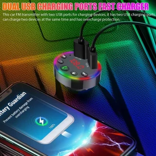 „Bluetooth 5.0 automobilinė FM siųstuvo moduliatorius, FM moduliatorius automobiliui F9, automobilinis FM siųstuvas, Bluetooth FM moduliatorius automobiliui, automobilio Bluetooth FM siųstuvas“ 4