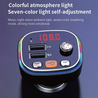 Bluetooth 5.0 FM siųstuvas, automobilinis FM moduliatorius, belaidis automobilinis garso adapteris, FM siųstuvas automobiliui, automobilio FM adapteris 4