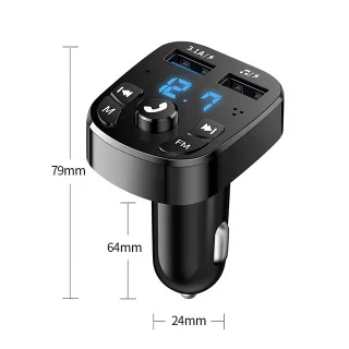 Bluetooth 5.0 automobilinis FM siųstuvas, FM moduliatorius, Bluetooth FM siųstuvas automobiliui, automobilinis Bluetooth adapteris su FM, Bluetooth FM moduliatorius automobiliui 4