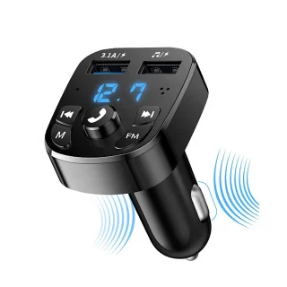 Bluetooth 5.0 automobilinis FM siųstuvas, FM moduliatorius, Bluetooth FM siųstuvas automobiliui, automobilinis Bluetooth adapteris su FM, Bluetooth FM moduliatorius automobiliui 5