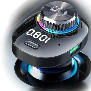 Bluetooth 5.0 automobilinis FM siųstuvas, belaidis automobilio radijo adapteris, automobilinis FM siųstuvas su įkrovikliu, Bluetooth FM siųstuvas automobiliui, radijo adapteris su įkrovikliu, FM siųstuvas automobiliui