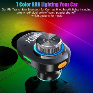 Bluetooth 5.0 automobilinis FM siųstuvas, belaidis automobilio radijo adapteris, automobilinis FM siųstuvas su įkrovikliu, Bluetooth FM siųstuvas automobiliui, radijo adapteris su įkrovikliu, FM siųstuvas automobiliui 5