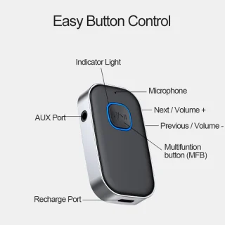 Bluetooth 5.0 AUX imtuvas, 3,5 mm belaidis garso adapteris, Bluetooth garso imtuvas automobiliui, Bluetooth AUX adapteris, belaidis garso imtuvas, Bluetooth imtuvas su 3,5 mm jungtimi 3