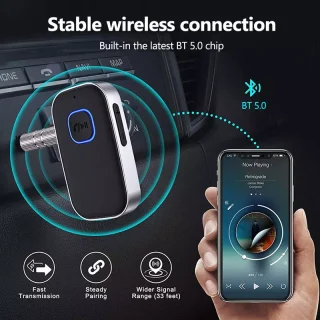 Bluetooth 5.0 AUX imtuvas, 3,5 mm belaidis garso adapteris, Bluetooth garso imtuvas automobiliui, Bluetooth AUX adapteris, belaidis garso imtuvas, Bluetooth imtuvas su 3,5 mm jungtimi 4