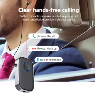 Bluetooth 5.0 AUX imtuvas, 3,5 mm belaidis garso adapteris, Bluetooth garso imtuvas automobiliui, Bluetooth AUX adapteris, belaidis garso imtuvas, Bluetooth imtuvas su 3,5 mm jungtimi 6