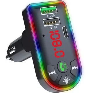 Bluetooth 5.0 automobilinis FM siųstuvas moduliatorius, „Bluetooth“ automobilinis adapteris F7, automobilinis Bluetooth FM siųstuvas, automobilių FM moduliatorius, „Bluetooth“ adapteris automobiliui