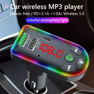 Bluetooth 5.0 automobilinis FM siųstuvas moduliatorius, „Bluetooth“ automobilinis adapteris F7, automobilinis Bluetooth FM siųstuvas, automobilių FM moduliatorius, „Bluetooth“ adapteris automobiliui 4