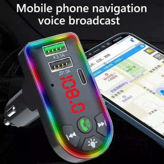 Bluetooth 5.0 automobilinis FM siųstuvas moduliatorius, „Bluetooth“ automobilinis adapteris F7, automobilinis Bluetooth FM siųstuvas, automobilių FM moduliatorius, „Bluetooth“ adapteris automobiliui 5