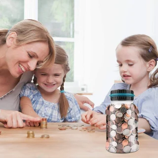 Euro monetų skaičiuojantis taupyklė, skaitmeninis monetų skaičiuojantis indas, elektroninė taupyklė, euro monetų skaitiklis, skaitmeninė taupyklė 5