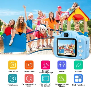 HD vaizdo vaikų mėlyna kamera, vaikų skaitmeninė kamera, mini vaikų kamera, vaikiška kamera, mėlyna vaikų fotokamera 2