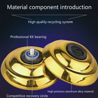 Profesionalus metalinis auksinis jo-jo, suktukas, sukamas žaislas, žaislinis jojo 3
