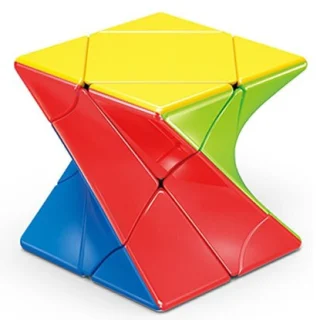 Twisted Magic Cube 2x2, bespalvis greitasis galvosūkis kubas, bespalvė greito sukimo dėlionė kubas