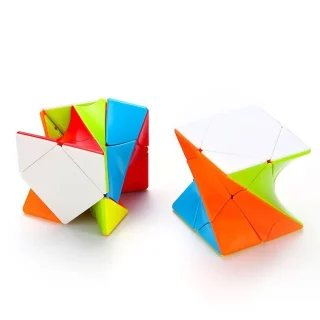 Twisted Magic Cube 2x2, bespalvis greitasis galvosūkis kubas, bespalvė greito sukimo dėlionė kubas 3