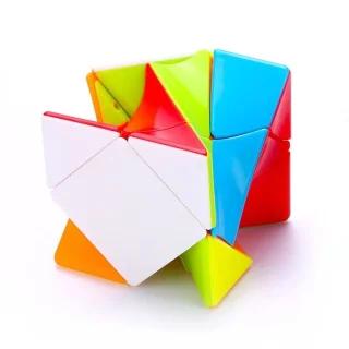 Twisted Magic Cube 2x2, bespalvis greitasis galvosūkis kubas, bespalvė greito sukimo dėlionė kubas 4