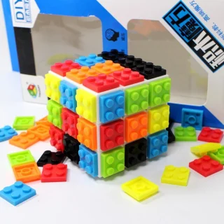 3x3 lego magiškas Rubiko kubas, statymo greičio blokelių kubas, konstravimo kubas, greito sukimo kubas 4