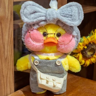 Lalafanfan anties žaislas su lengva rankine ir kaspinu, pliušinis ančiukas, pliušinis anties žaislas, minkštas anties žaislas, 32 cm 2