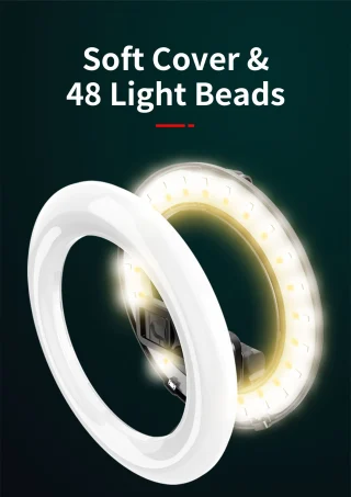 LED žiedinė lempa asmenukėms su trikojį lazda, 16 cm žiedinė lempa, trikojis su lempute, žiedinė šviesa, asmenukių lazda su žiedine lempa 13