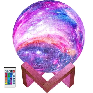 3D mėnulio lempa naktinė švieselė, mėnulio lempa 13 cm, RGB mėnulio šviesa, 3D mėnulio šviestuvas, mėnulio naktinė lempa, spalvota mėnulio lempa