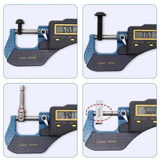 Elektroninis skaitmeninis mikrometras slankmatis 0–25 mm, skaitmeninis mikrometras, mikrometras su ekranu, elektroninis mikrometras, skaitmeninis matavimo mikrometras 5