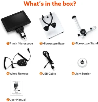 Profesionalus mikroskopas 1200x su ekranu, 7 colių LCD skaitmeninis mikroskopas, skaitmeninis mikroskopas su ekranu, LCD mikroskopas, mikroskopas su monitoriumi 2