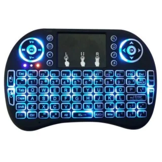 Mini belaidė klaviatūra su RGB LED, klaviatūra su jutikliniu kilimėliu, mini klaviatūra su lietimui jautriu kilimėliu, kompaktiška belaidė klaviatūra su jutikliniu kilimėliu 3