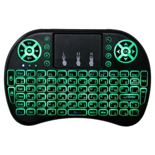 Mini belaidė klaviatūra su RGB LED, klaviatūra su jutikliniu kilimėliu, mini klaviatūra su lietimui jautriu kilimėliu, kompaktiška belaidė klaviatūra su jutikliniu kilimėliu 4