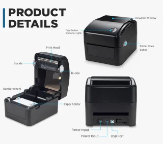 Terminis etikečių ir lipdukų spausdintuvas 108 mm, Xprinter XP-420BX, terminis etikečių spausdintuvas, terminių lipdukų spausdintuvas, etikečių ir lipdukų spausdintuvas 6