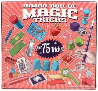 75+ magijos triukų rinkinys, mago pradžios rinkinys, iliuzijų reikmenys, magijos triukai vaikams, magijos triukų dėžė, fokusų rinkinys 5