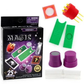 Magijos triukų rinkinys, 25 triukai, mago pradedančiojo rinkinys, iliuzijos rekvizitai, fokusų rinkinys, fokusų priemonės, magijos rinkinys vaikams