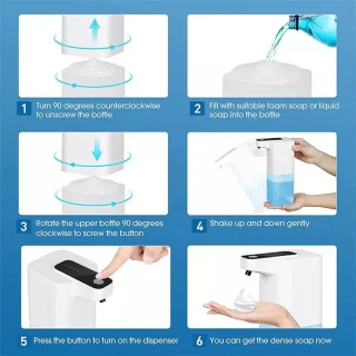 Elektrinis muilo dozatorius, automatinis muilo dozatorius 400 ml, bekontaktis muilo dozatorius, elektroninis muilo dozatorius 4