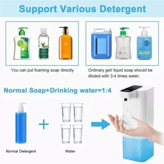Elektrinis muilo dozatorius, automatinis muilo dozatorius 400 ml, bekontaktis muilo dozatorius, elektroninis muilo dozatorius 6