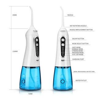 Burnos irigatorius 300 ml, vandens dantų irigatorius, vandens dantų siūlas, vandens siūlas dantims, burnos dušas, dantų ploviklis vandeniu, burnos skalavimo prietaisas 3