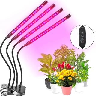LED auginimo lempa, augalų auginimo lempa, 4 galvučių auginimo lempa, LED lempa augalams, LED fitolempa augalams, augalų lempa, lempa augalų auginimui