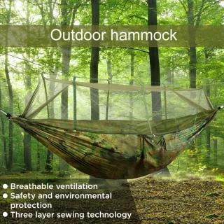 Stovyklavimo hamako palapinė, kabanti hamako lova, hamakas su tinkleliu nuo uodų, stovyklavimo hamakas, kabantis hamakas, hamakas su moskitų tinkleliu 2