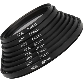 82mm ND2 filtras, neutralus tankio filtras ND2, 1 žingsnio ND filtras, 82 mm neutralaus tankio filtras, ND2 objektyvo filtras