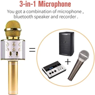 Belaidis auksinis karaokės mikrofonas, vaikų karaokės mikrofonas, „Bluetooth“ karaokės mikrofonas, karaokės mikrofonas vaikams, belaidis karaokės mikrofonas, auksinis karaoke mikrofonas 5